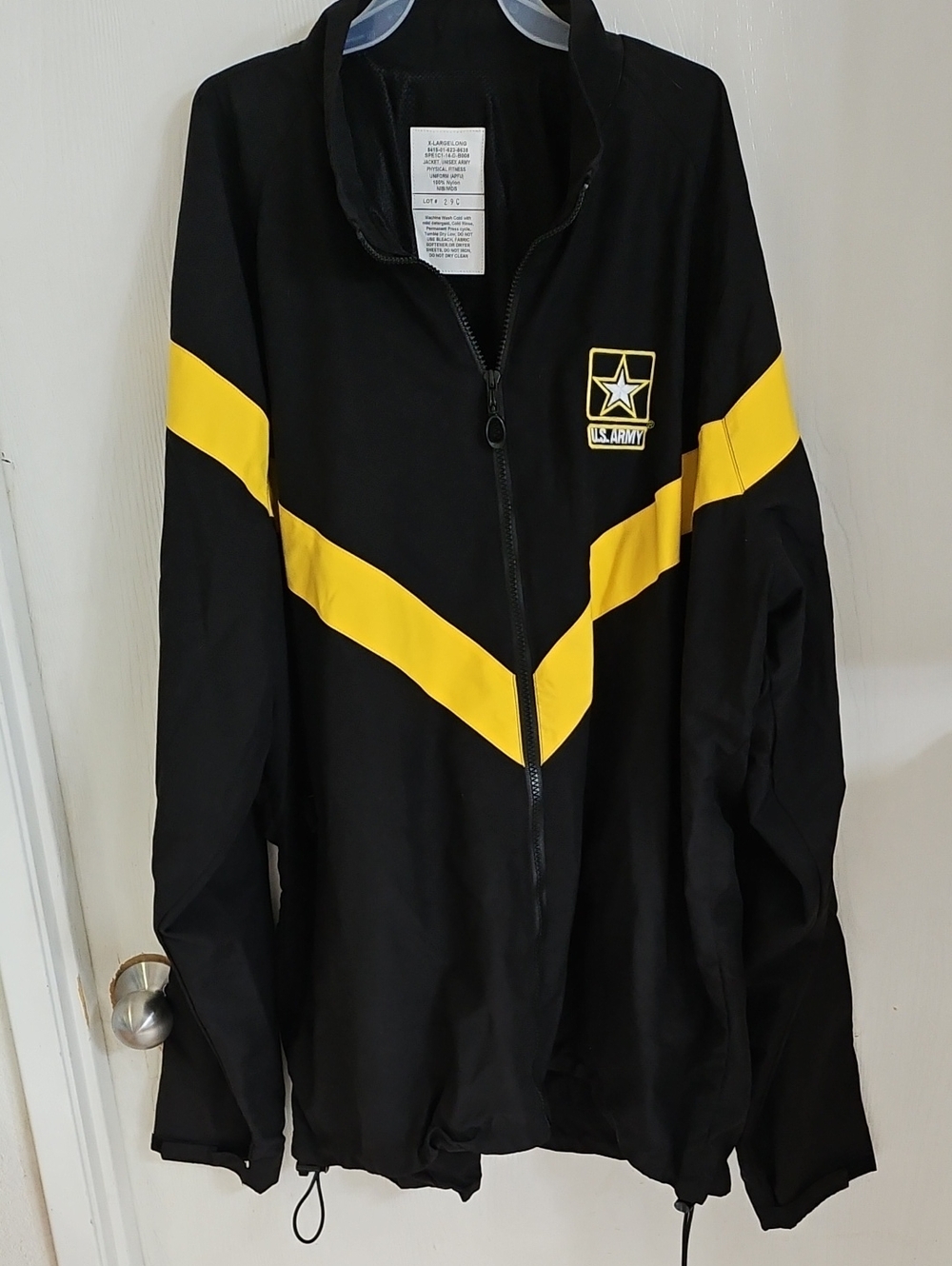 U.S. Army Black Jacket with Yellow Chevron Accents